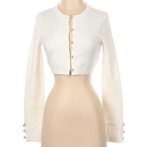 Lovers & Friends cropped ivory cardigan size Small S